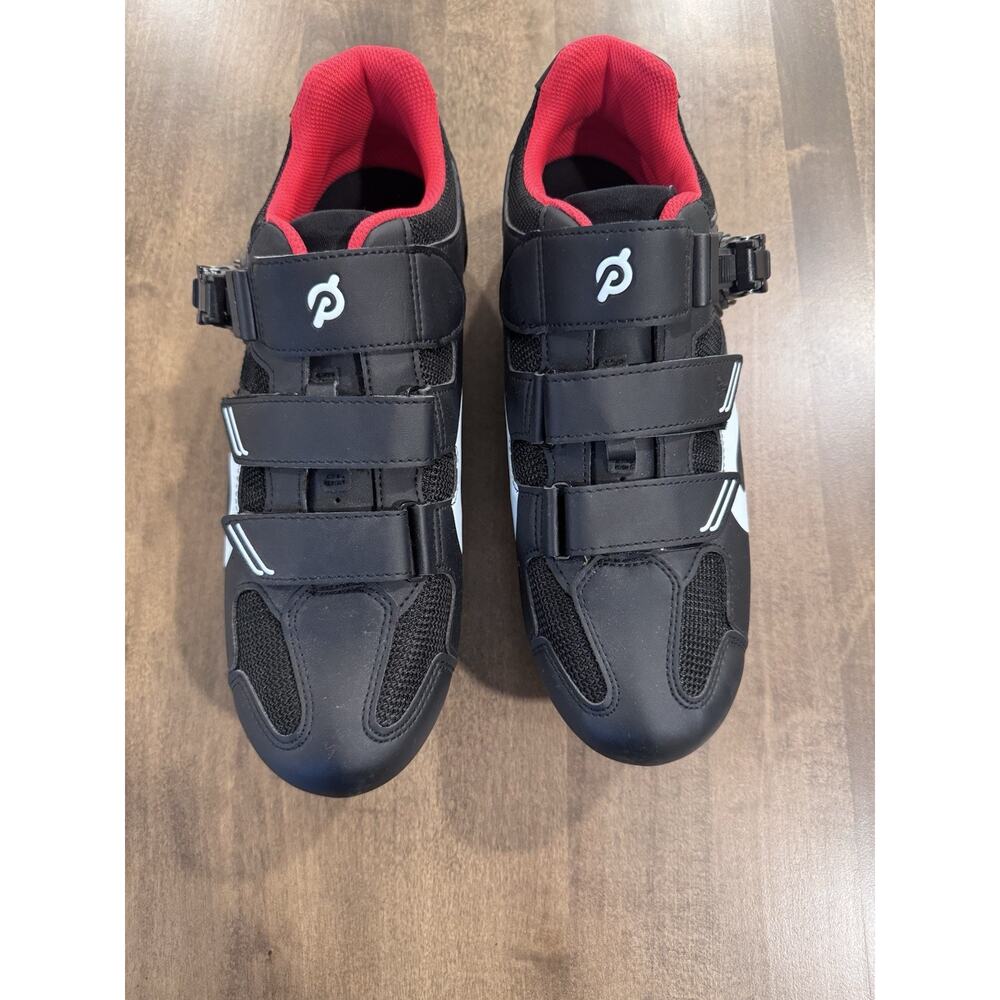 Peloton Cycling Shoes Black Red PL-SH-02 Mens Size 45 Barely Used With Cleats